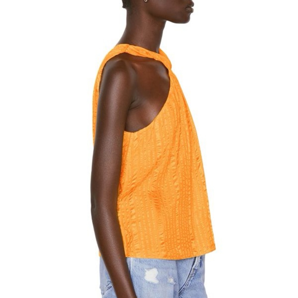 NWT FRAME Silk Draped Crinkle Halter Top - Picture 2 of 3
